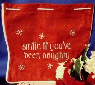 Set of 2 Felt Christmas Gift Bags Red Smile If You've Been Naughty  Other Products  