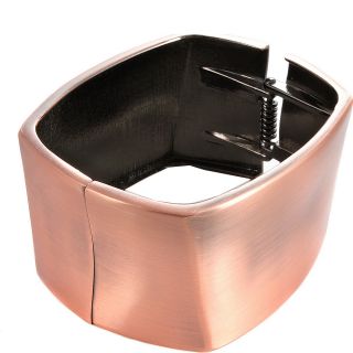 Alexa Starr Wide Twisted Burnished Copper Square Hinged Cuff