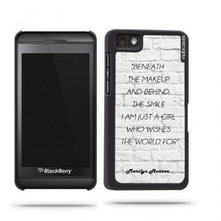 Marilyn Monroe Quote   Beneath The Makeup And Behind The Smile I Am Just A Girl White Bricks Blackberry Z10 Case   For Blackberry Z10 Cell Phones & Accessories