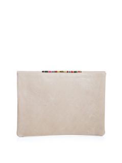 Leather embroidered envelope clutch  Lizzie Fortunato  MATCH