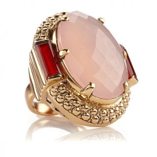 Nicky Butler 23.20ct Pink Chalcedony and Carnelian Bronze Ring