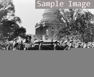 1945 Funeral of Franklin D. Roosevelt, with casket being moved, motorcycle po g1  