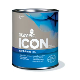 Olympic 31 fl oz Exterior Flat White Latex Base Paint with Mildew Resistant Finish