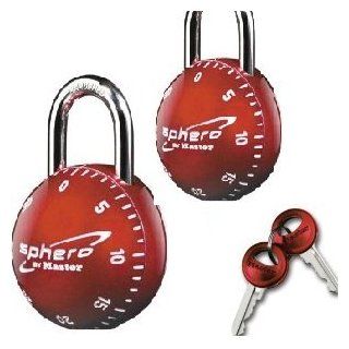 Master Lock 2076DAST Sphero Combination Locks with Key Access in Red 2 locks   Open both locks same combination   same key   Combination Padlocks  