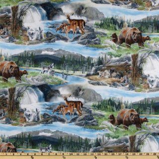 44'' Wide Journey's Beginning Wildlife Blue Fabric By The Yard