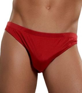 Mens Red Silk Bikini Brief Underwear   Medium Adult Exotic Briefs Underwear Clothing