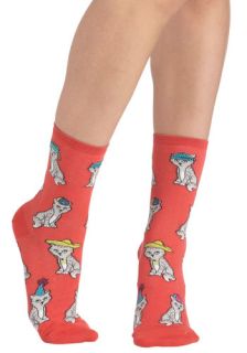 Wearable Whimsy Socks in Kittens  Mod Retro Vintage Socks