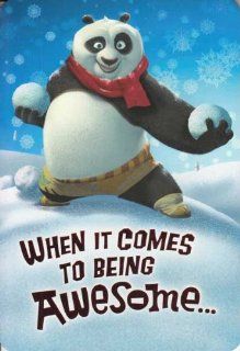 Greeting Christmas Card Kung Fu Panda 2 "When It Comes to Being Awesome"  Paper Stationery 