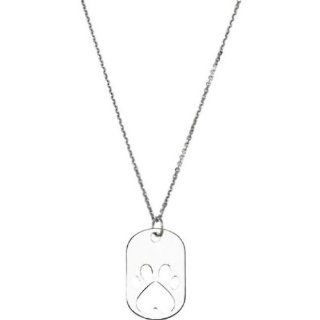 Our Cause for Paws Dog Tag Necklace in 14k White Gold Jewelry