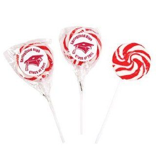 Personalized Red Graduation Swirl Pops   Graduation Party & Graduation Candy  Grocery & Gourmet Food