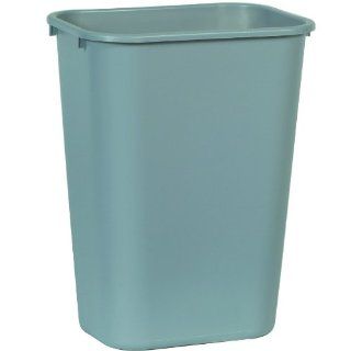 Rubbermaid Commercial FG295500GRAY LLDPE Rectangular Small Deskside Trash Can, 13 5/8 inch, Gray