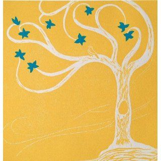 Art Dreaming Tree (yellow with blue)   Linocut  Screenprint  Michelle Han
