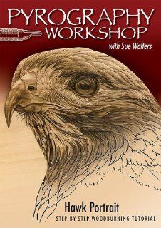 Pyrography Workshop with Sue Walters Hawk Portrait Step by Step Woodburning Tutorial and Beginner's Guide Containing 60 Texturing Styles and Complete Pattern Set Sue Walters Movies & TV