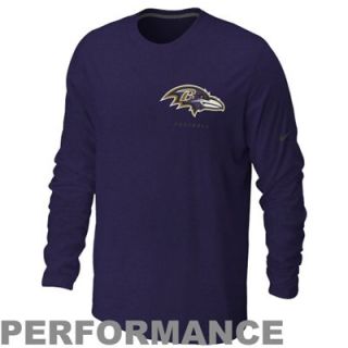 Nike Baltimore Ravens Legend Elite Logo Performance Long Sleeve T Shirt   Purple