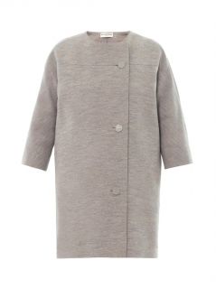 Wool jersey collarless coat  Balenciaga