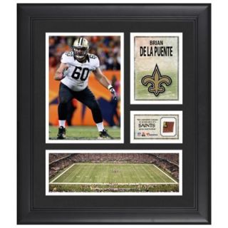 Brian De La Puente New Orleans Saints Framed 15 x 17 Collage with Game Used Football