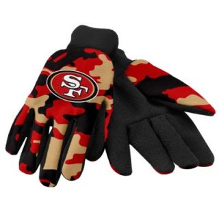 San Francisco 49ers Camouflage Work Gloves   Scarlet