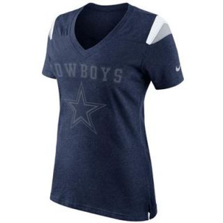 Nike Dallas Cowboys Ladies Fan V Neck T Shirt   Navy Blue