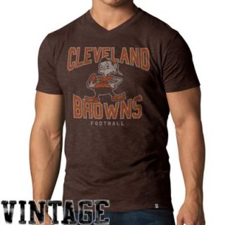 47 Brand Cleveland Browns JV Team Color Scrum V Neck T Shirt   Brown