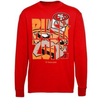 San Francisco 49ers Youth Rush Zone Front & Center Long Sleeve T Shirt   Scarlet