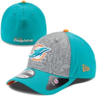 Mens New Era Aqua Miami Dolphins 2014 NFL Draft 39THIRTY Flex Hat