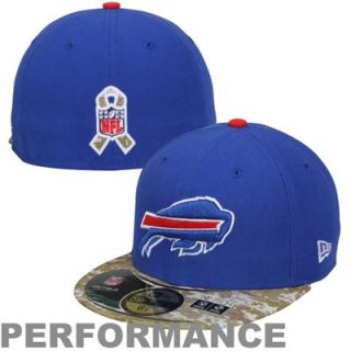 New Era Buffalo Bills Salute To Service On Field 59FIFTY Fitted Performance Hat   Royal Blue/Digital Camo