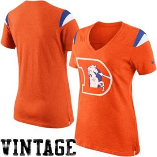 Nike Denver Broncos Womens Retro Fan V Neck T Shirt   Orange