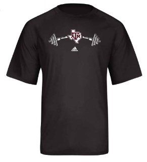 adidas Texas A&M Aggies Black Weightlifting Barbell T Shirt  Sports Fan T Shirts  Sports & Outdoors