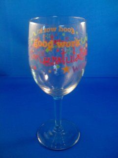 Congratulations, Good Work, You Did It, Wow 10 ounce Celebratory Wine Glass Kitchen & Dining