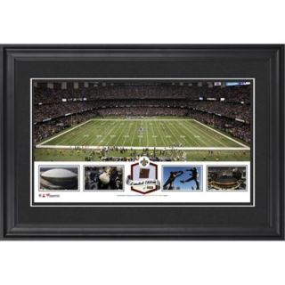 Mercedes Benz Superdome New Orleans Saints Framed Panoramic Collage with Game Used Football Limited Edition of 500