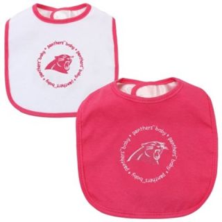 Carolina Panthers Infant Girls 2 Pack Bibs   White/Pink