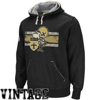 Reebok New Orleans Saints Black Vintage Team Logo Pullover Hoodie Sweatshirt