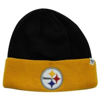 47 Brand Pittsburgh Steelers Raised Cuff Beanie   Black/Gold