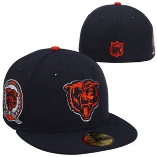 New Era Chicago Bears 59FIFTY Patched Fitted Hat   Navy Blue