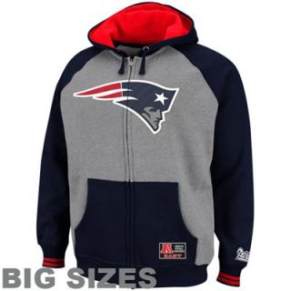 New England Patriots Intimidating IV Big Sizes Full Zip Hoodie   Charcoal