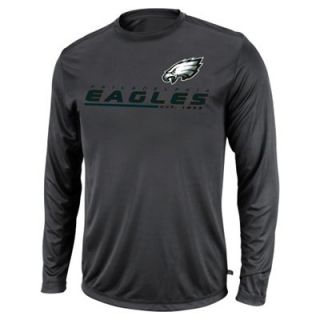 Philadelphia Eagles Short Yardage Long Sleeve Performance T Shirt   Gray