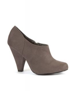 Grey Suedette Shoe Boot Heels