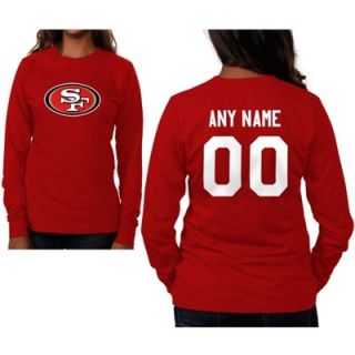 San Francisco 49ers Womens Custom Any Name & Number Long Sleeve T Shirt