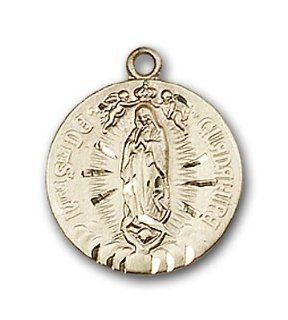 14kt Solid Gold Pendant O/L Our Lady of Guadalupe Medal 5/8 x 1/2 Inches Central America 4228  Comes with a Black velvet Box Jewelry