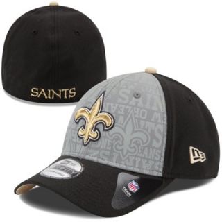 Mens New Era Black New Orleans Saints 2014 NFL Draft 39THIRTY Flex Hat