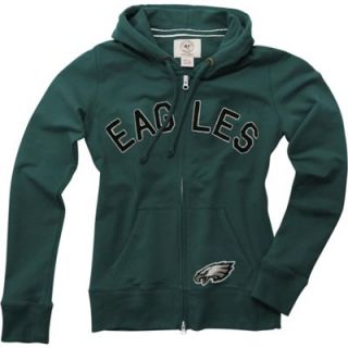 47 Brand Philadelphia Eagles Womens Green Pep Rally Full Zip Hooded Sweatshirt