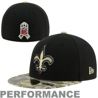 New Era New Orleans Saints Youth Salute To Service Fitted Performance Hat   Black