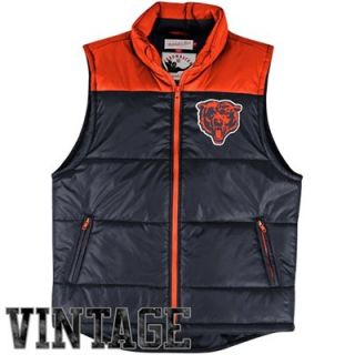 Mitchell & Ness Chicago Bears Winning Team Full Zip Vest   Navy Blue/Orange