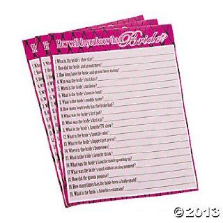How Well Do You Know the Bride?   Bridal Shower Game   24 sheets Toys & Games