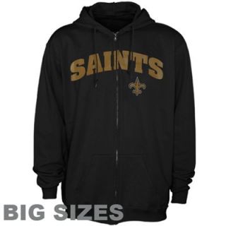 New Orleans Saints Big Sizes Full Zip Hoodie   Black