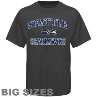 Seattle Seahawks Charcoal Heart and Soul Big Sizes T shirt