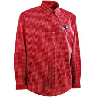 Antigua Kansas City Chiefs Esteem Long Sleeve Button Down Shirt   Red
