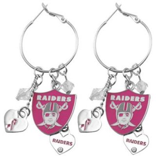 Oakland Raiders Breast Cancer Awareness Cluster Earrings