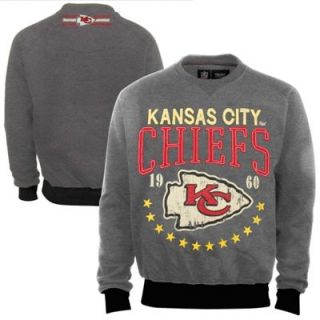 Kansas City Chiefs Big Time Crew Neck Sweatshirt   Charcoal