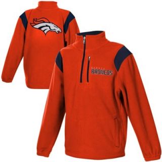Denver Broncos Youth 12th Man Quarter Zip Fleece Sweatshirt   Orange